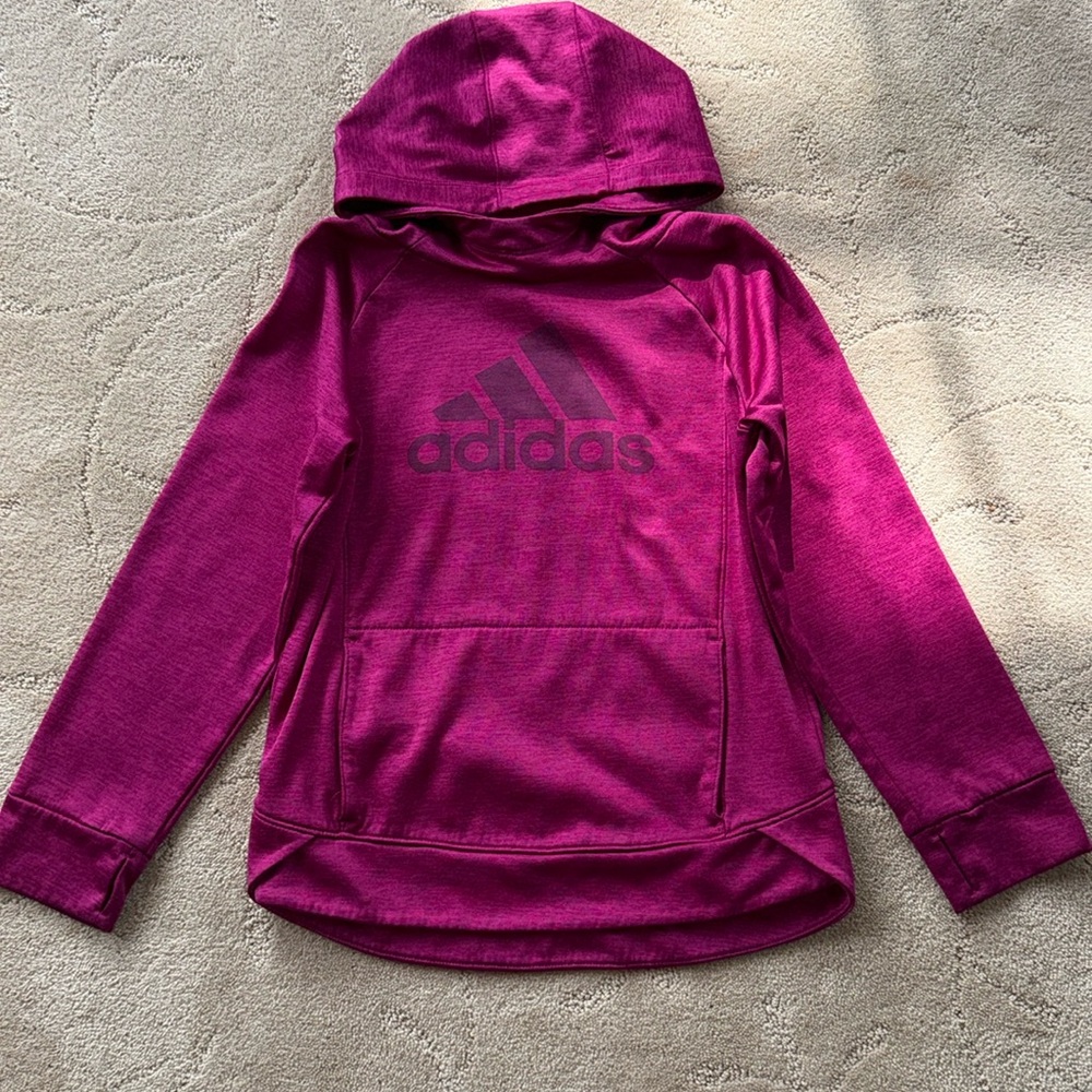Adidas Youth Medium (10-12) Hoodie Magenta, Pink, Purple
